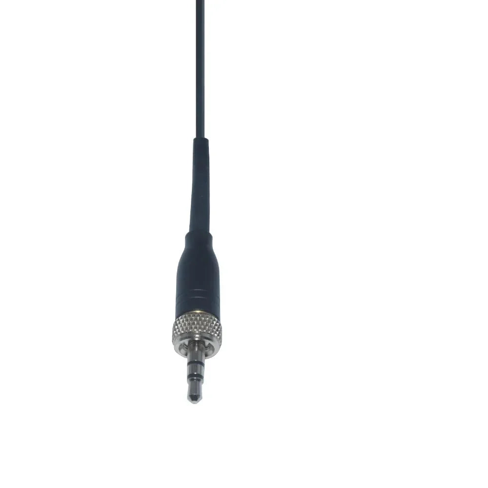 Black audio cable with silver 3.5mm jack and textured metallic ring for wholesale saxophone microphone condenser use