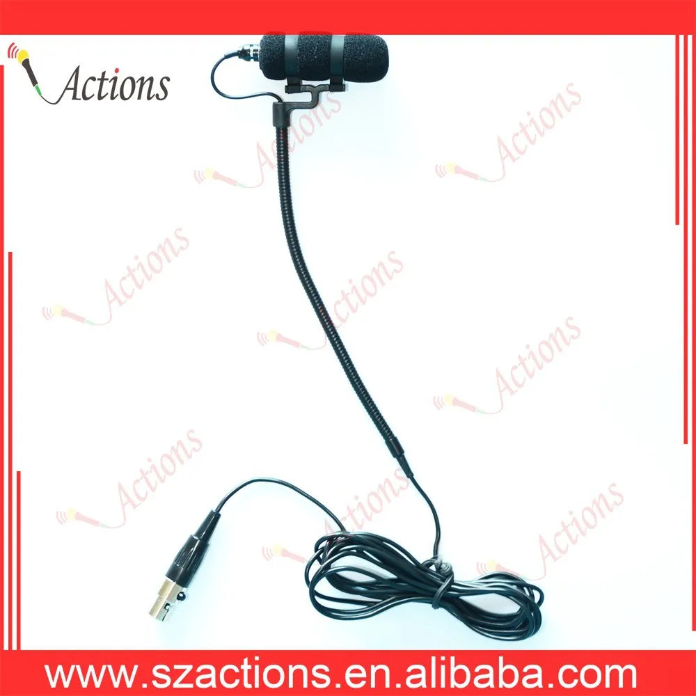 Black foam-covered lavalier multifunctional musical microphone with flexible gooseneck xlr phantom power and instrument mic clips