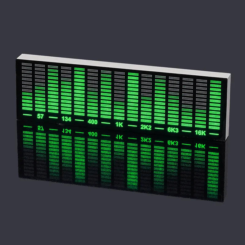 Green led multi-mode voice control music spectrum display panel with illuminated indicators for atmosphere light use