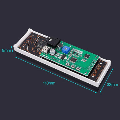 White plastic housing with green circuit board featuring usb port and components for voice control music spectrum atmosphere light