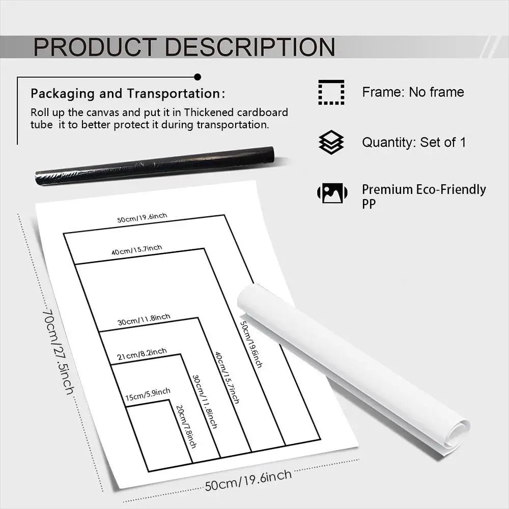 White rolled-up canvas hip hop poster of The Weeknd with size and packaging details for bar home decor and living room