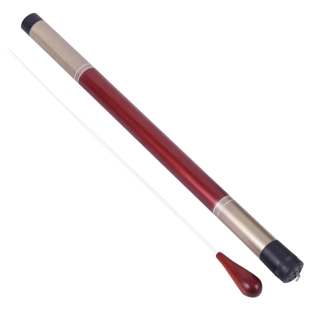 Red and silver concert conducting rosewood baton with black tip 38.3cm music wand orchestra stick with tube