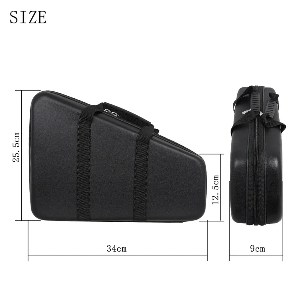 Black durable hard-shell case with reinforced straps and zipper closure for early education knock piano xylophone funny toys gifts