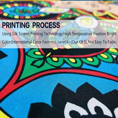 Vibrant multicolored silk screen printed fabric drug funny flag family wall banner for dormitory and outdoor decor