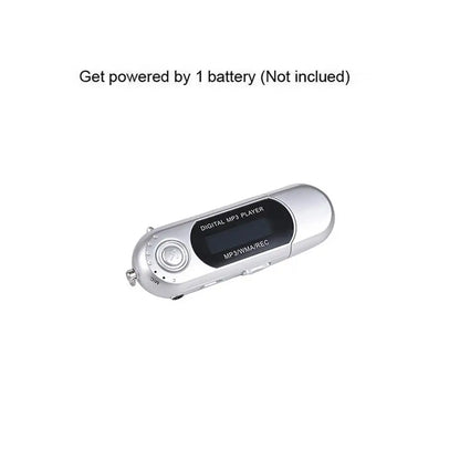 Silver music mp3 player with smooth u disk support and radio long endurance for adults and teenagers use