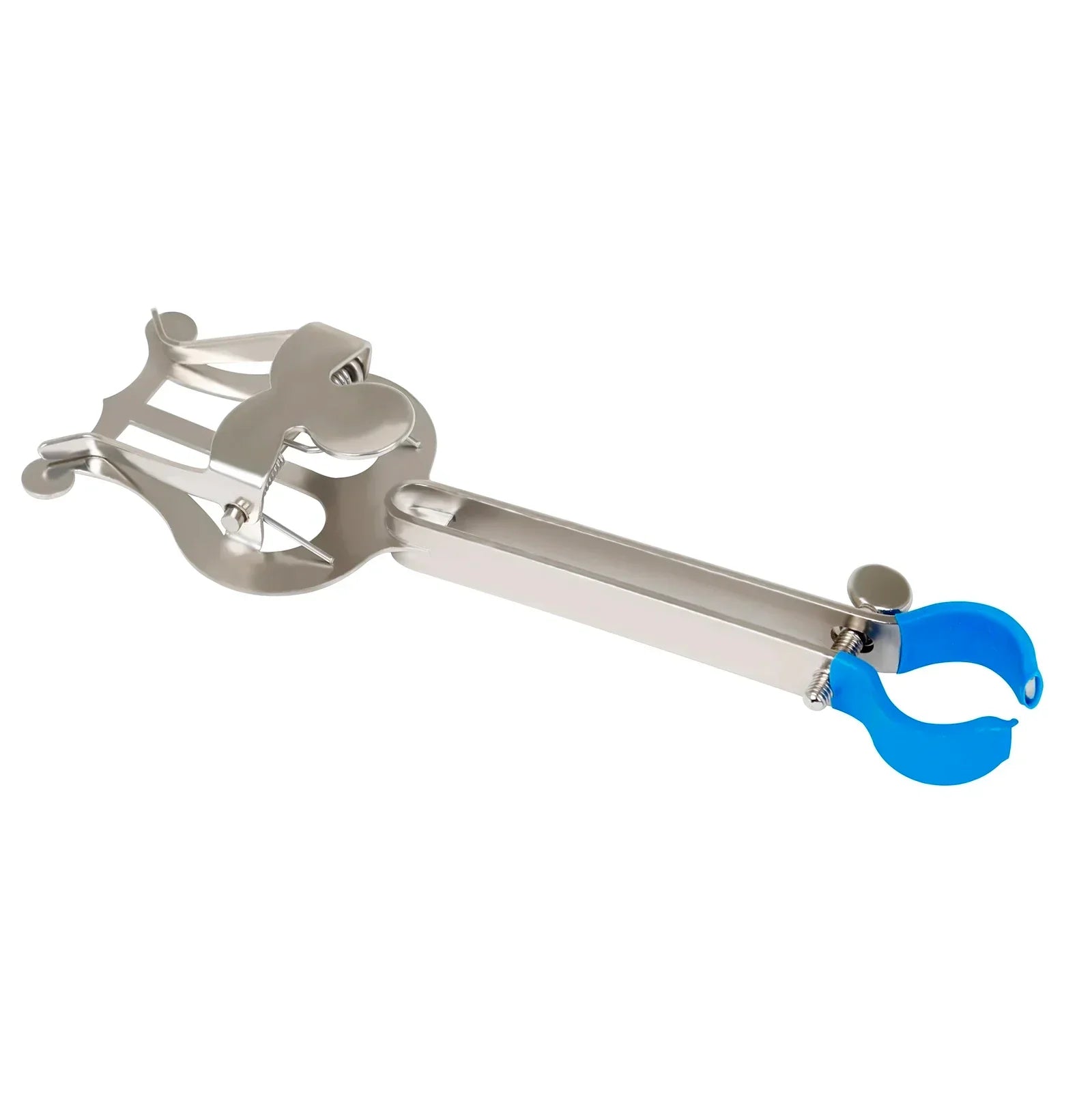 Silver metal cello stand with blue plastic clamp durable music stand for brass instrument trombone clip accessories