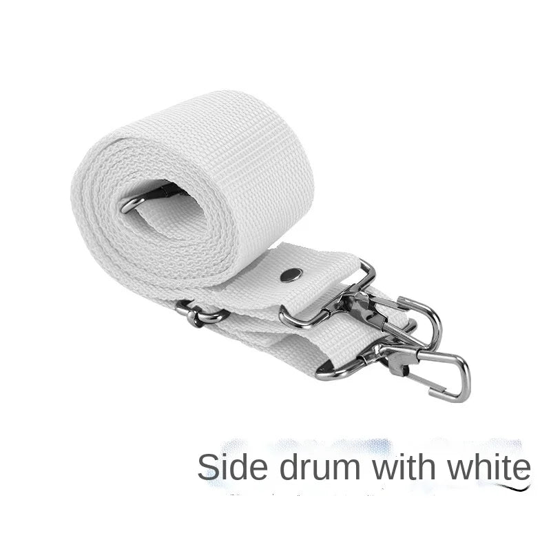 White woven canvas strap small drum snare with silver metal hardware for number accessories universal use