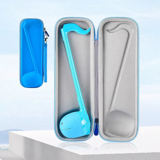 A bright blue musical instrument carrying case with waterproof music instrumental design for instrumental toy storage