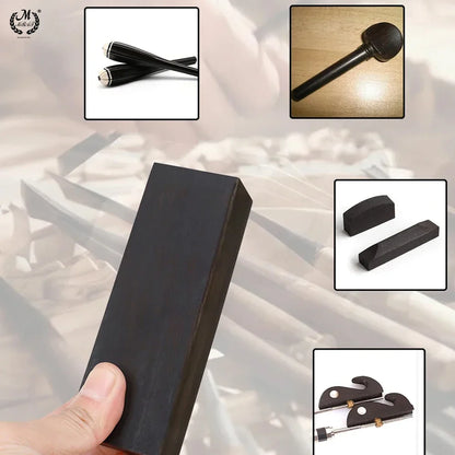 Black rectangular sharpening stone with smooth polished surface and rounded edges for ebony diy musical instrument handle craft material diy