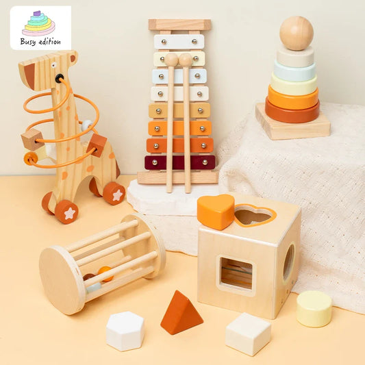 Wooden xylophone with colorful keys and mallets musical instrument toy montessori early learning wooden educational tools