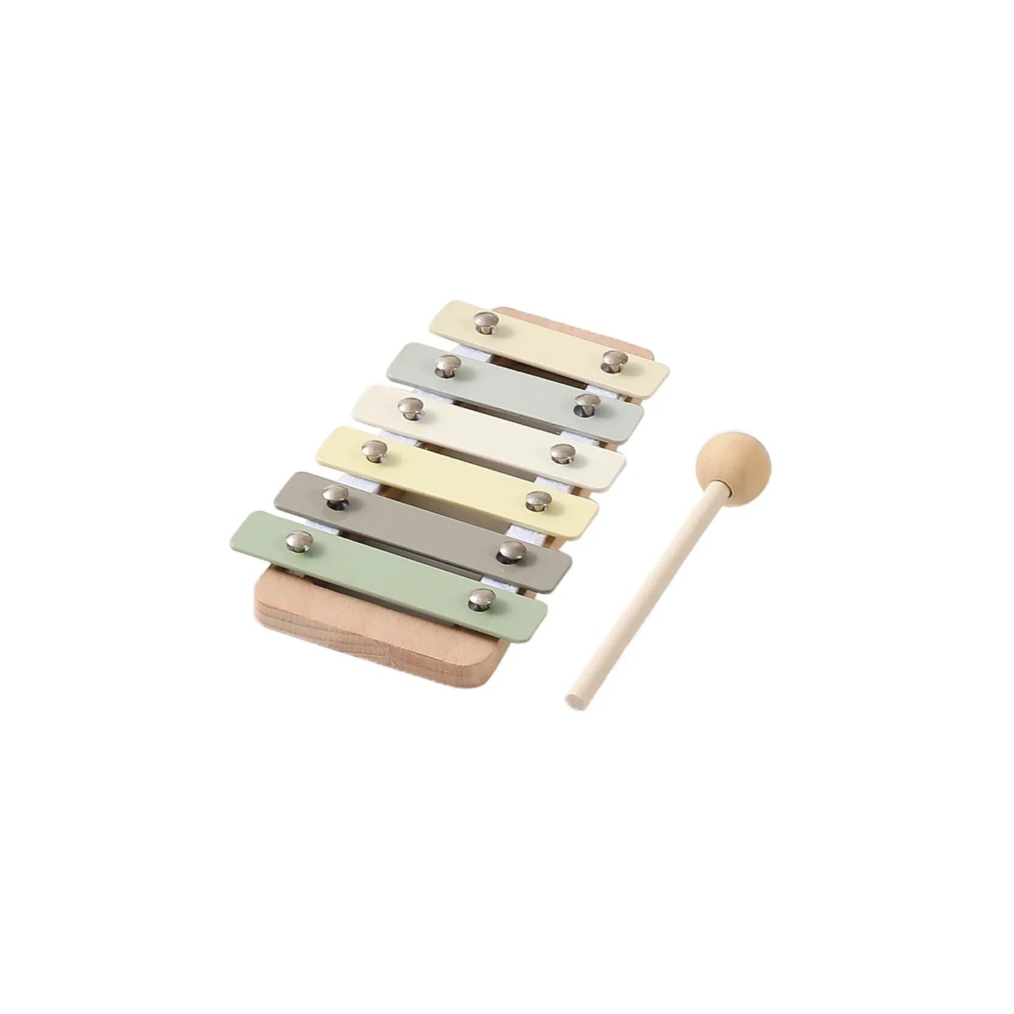 Pastel-colored wooden xylophone with matching mallet for montessori music baby educational wooden instruments and toys drum xylophone