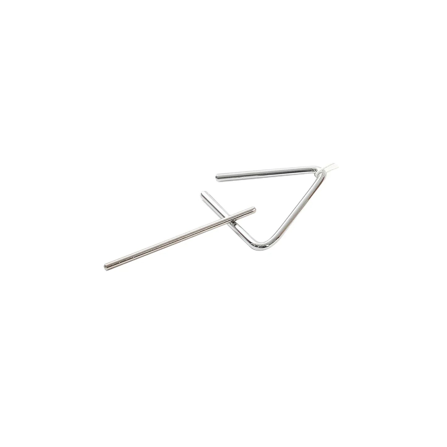 Silver metallic triangle percussion instrument with polished finish and mallet for montessori music baby educational wooden instruments