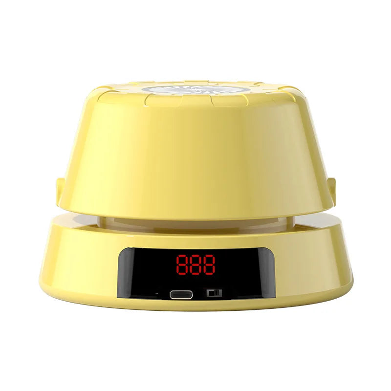 Yellow dome-shaped desk lamp with digital red number display featured with musical jump toss three-in-one rope skipping toy