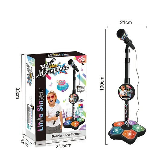 Black little singer musical microphone speaker with colorful buttons educational toy birthday gift for boys and girls