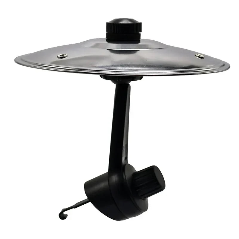 Black plastic musical saucer car crash cymbal alloy air vent drum with clear glass lid and black knob clip-on mini design