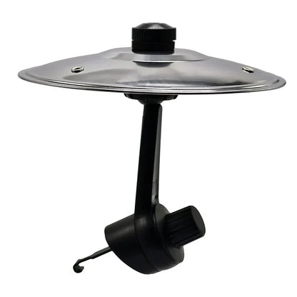 Black plastic musical saucer car crash cymbal alloy air vent drum with clear glass lid and black knob clip-on mini design