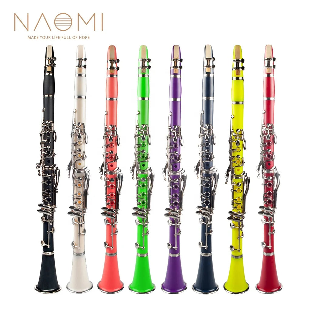 A vibrant naomi abs clarinet bb cupronickel in bold colors with screwdriver woodwind instrument included