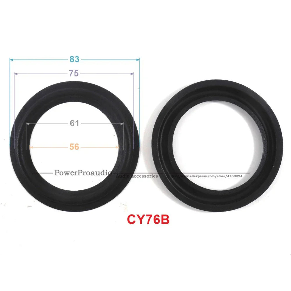 Black rubber speaker surround ring model cy76b for 3.5 inch woofer repairable parts from beat music store