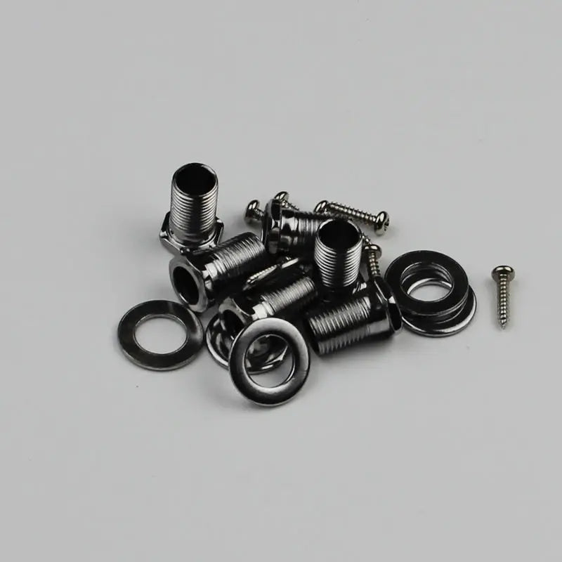 Shiny black metal hardware set with threaded bolts screws and circular washers for new 3r 3l ib tuners machine heads chrome