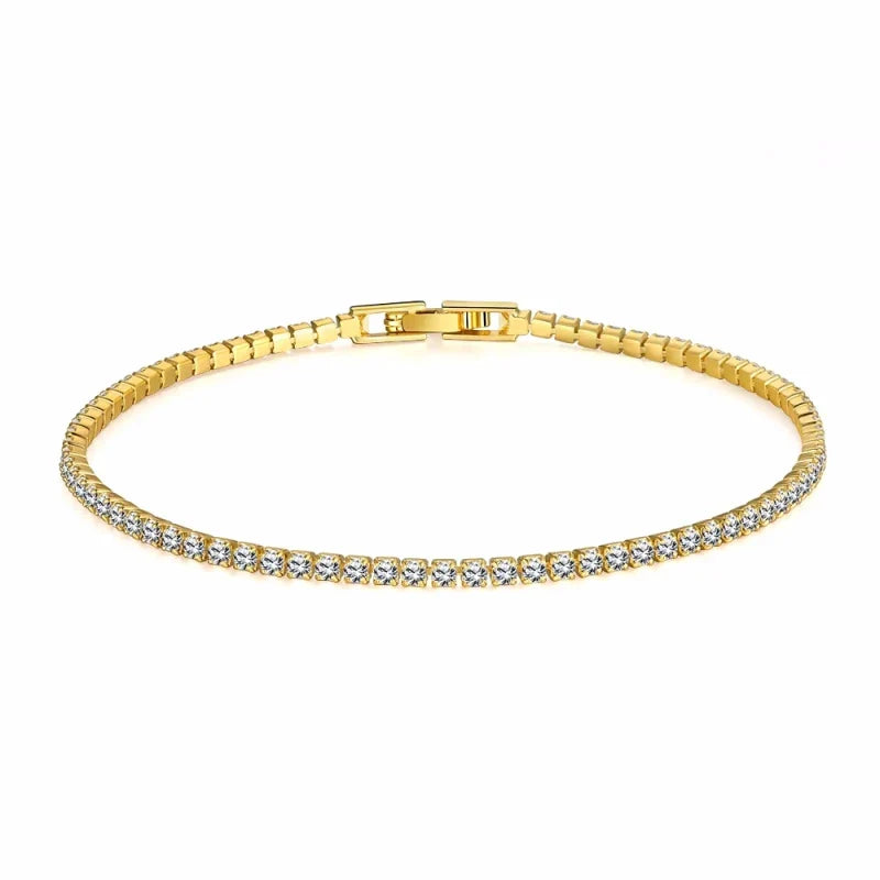 Gold tone tennis bracelet rose with cubic zirconia stones in silver hip hop style perfect as a zirconia bracelet wedding gift
