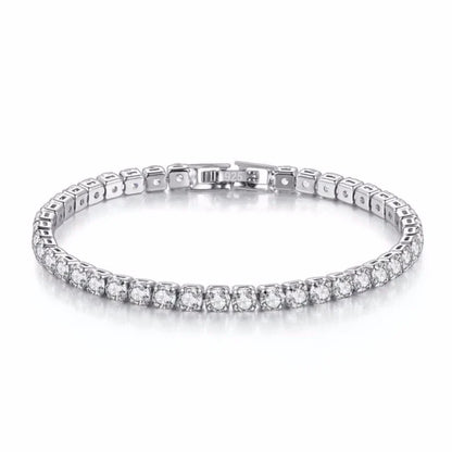 A sleek 925 sterling silver hip hop tennis bracelet rose gold with sparkling cubic zirconia stones for wedding gifts
