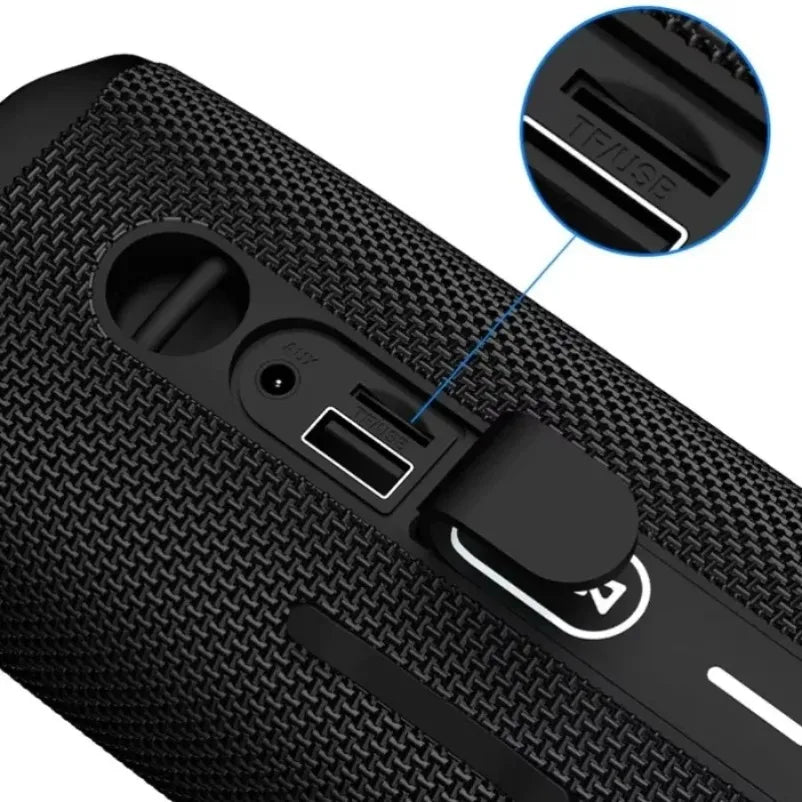 Black textured new bluetooth audio multi-functiontws outdoor subwoofer wireless speaker with tf usb slot and universal u disk support
