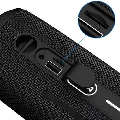 Black textured new bluetooth audio multi-functiontws outdoor subwoofer wireless speaker with tf usb slot and universal u disk support