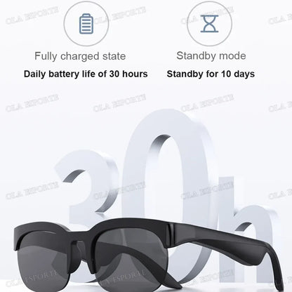 Black new camera control smart glasses with dark lenses and sleek design music sunglasses headphones hifi audio glasses