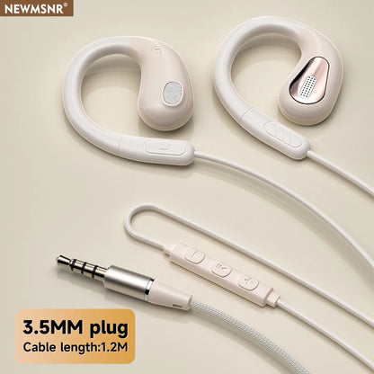 White newmsnr headphone 9d surround earbuds sports headsets with metallic accents and inline remote control for samsung