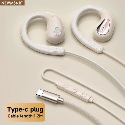 White earbuds with sleek curved design and metallic accents for headphone 9d surround earbuds sports headsets enc earphones