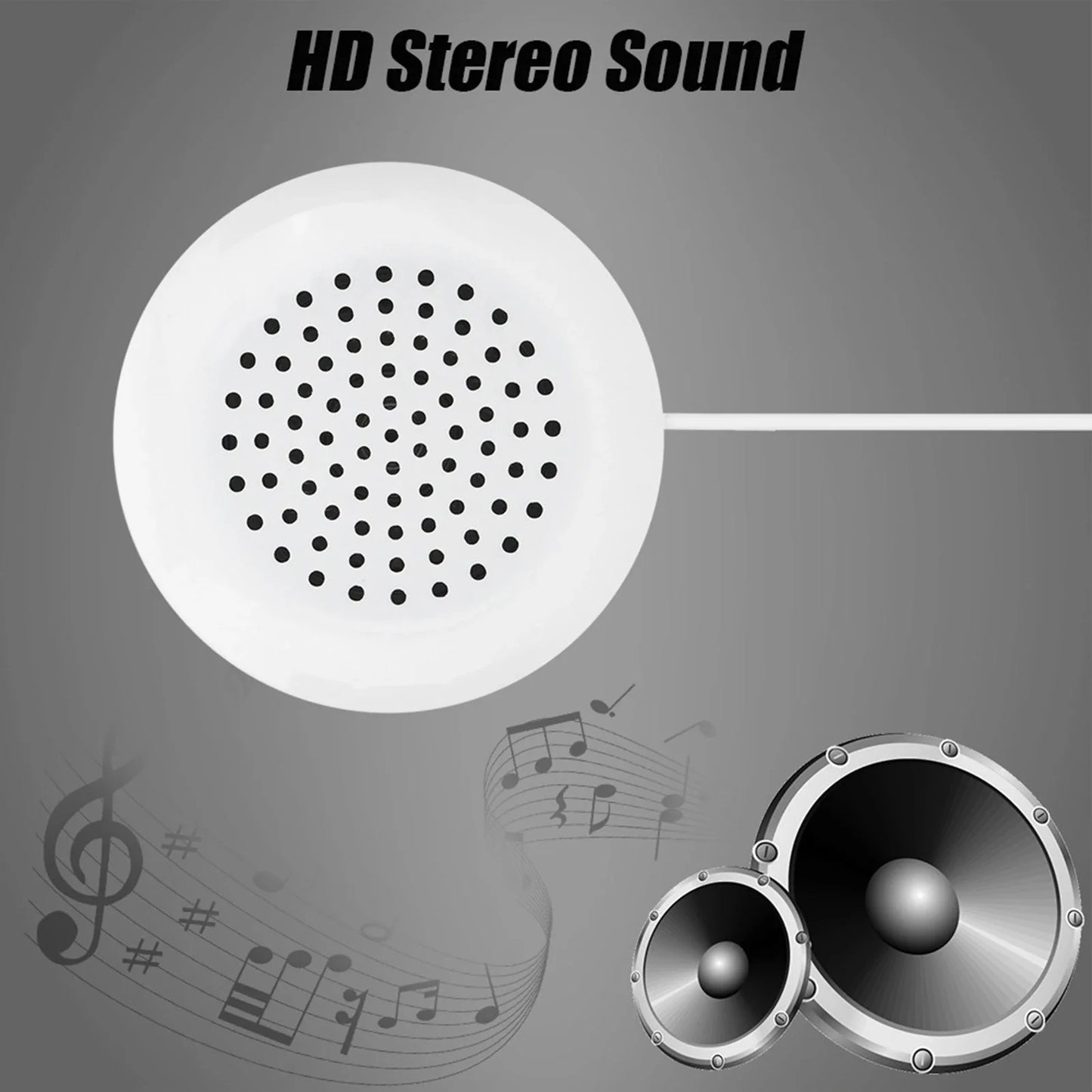 White diy pillow speaker with perforated grille and 3.5mm wire for mp3 phone portable mini stereo use