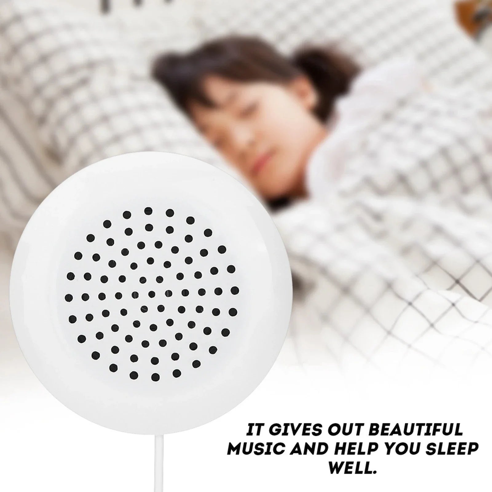 White circular diy pillow speaker with black perforated grille mini stereo speaker for mp3 phone portable use