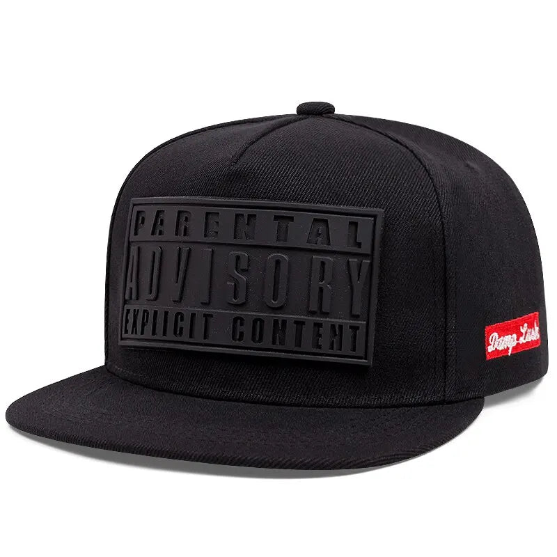 Black cotton snapback baseball cap summer with fashion offset printed patch and hip hop adjustable design
