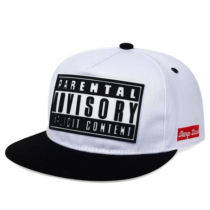 White and black cotton snapback baseball cap summer with fashion offset printed hip hop adjustable trucker design