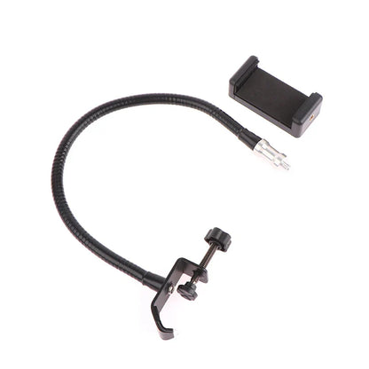 Black flexible microphone gooseneck phone stand with adjustable clamp for radio broadcasting studio live broadcast equipment