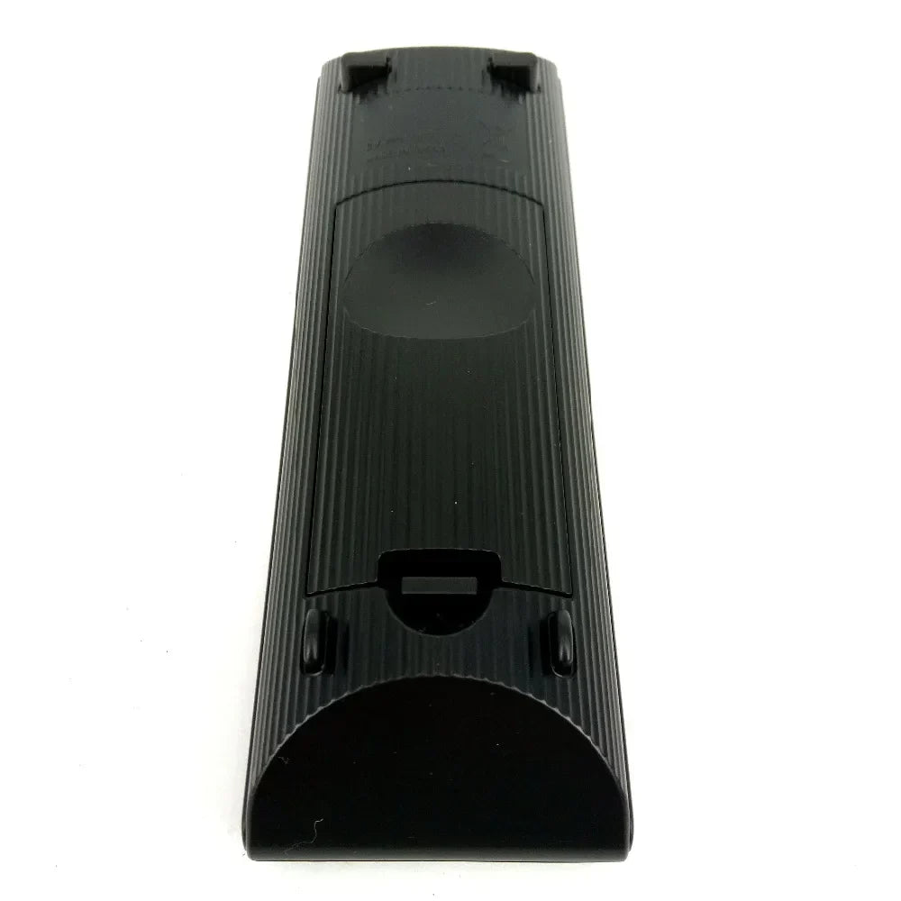 Black plastic remote control rm-adu138 with textured vertical ridges and circular button indentation for sony dav-tz140 hbd-tz140 ss-ct121 ss-ws121 home theater system