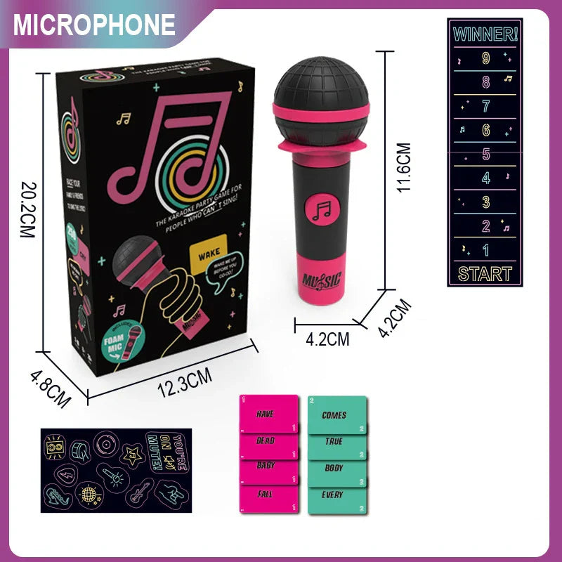 Pink and black foam microphone with textured grip for new grabbing mike bad singer family gatherings games and party game music