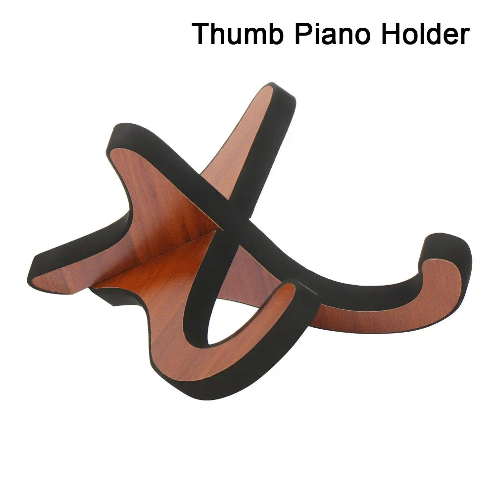 Wooden thumb piano foldable holder with black accents for strings vertical ukulele display guitar stand rack accessory