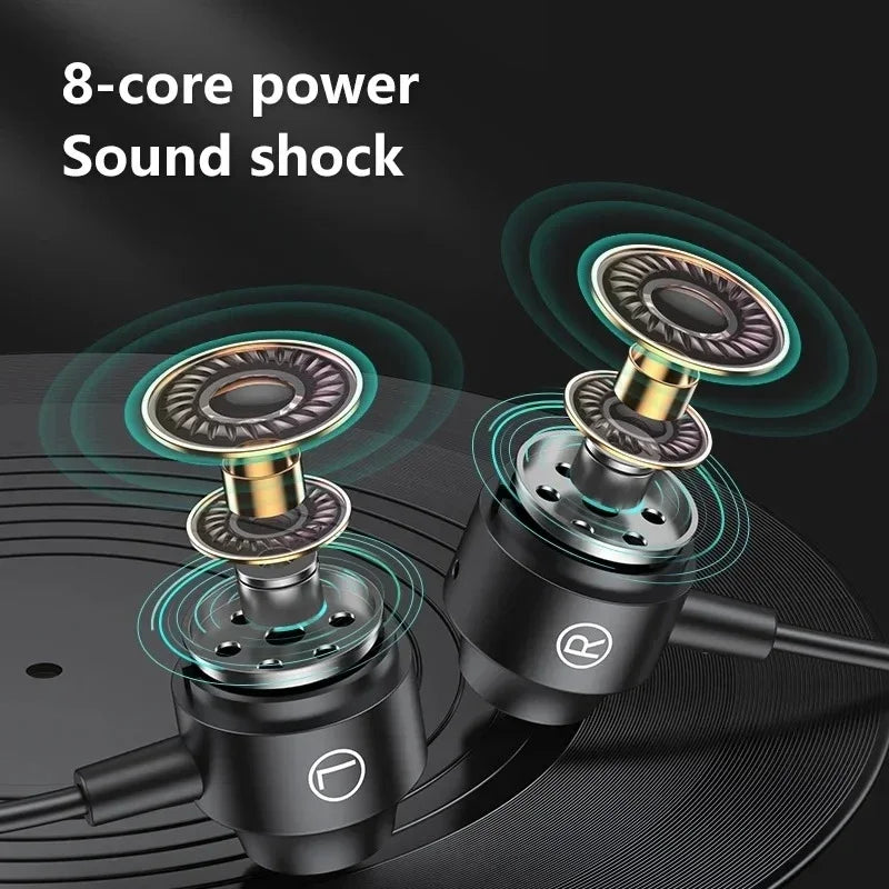 Black magnetic wired game headphones with gold driver units aux type-c earphone hiif bass stereo for mobile and pc