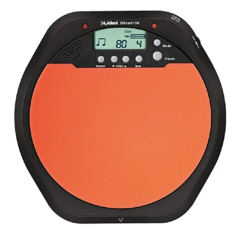 New Meideal portable DS100 black and orange electronic drum training pad with digital display and control buttons