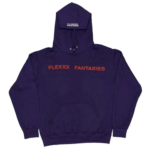 Navy blue men osamason jumpout hooded sweatshirts velvet pullover hoodie with orange flexxx fantasies embroidery and white logo