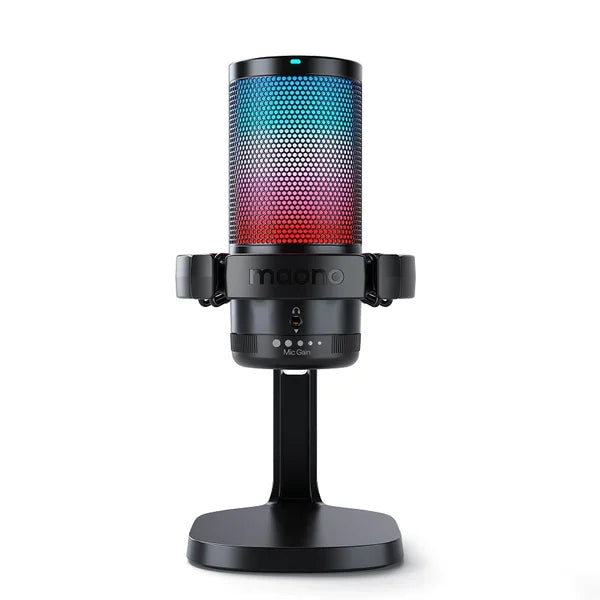 Black moondrop model dm20 professional ampligame mic usb recording studio microphone with rainbow led lights