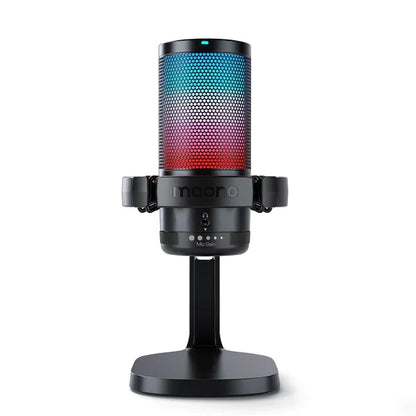 Black moondrop model dm20 professional ampligame mic usb recording studio microphone with rainbow led lights