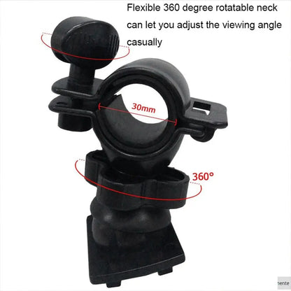 Black plastic music microphone stand holder mount with flexible 360-degree rotatable neck for 7-11 inch tablets