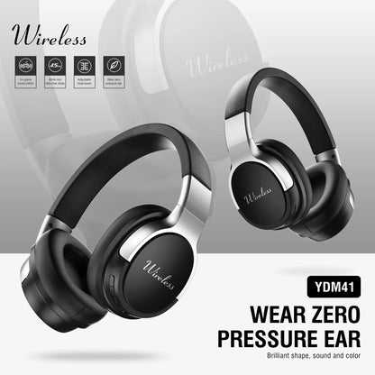 Black and silver wireless earphones gaming headset surround sound headphone with adjustable headband for zero pressure comfort
