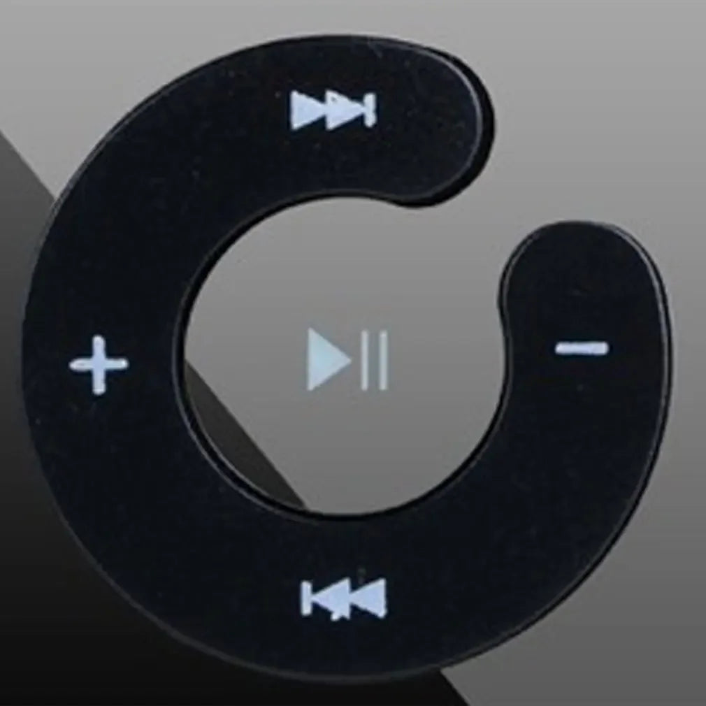 Black circular remote control with white playback and volume buttons for portable mini clip usb mp3 player fashion hifi mp3
