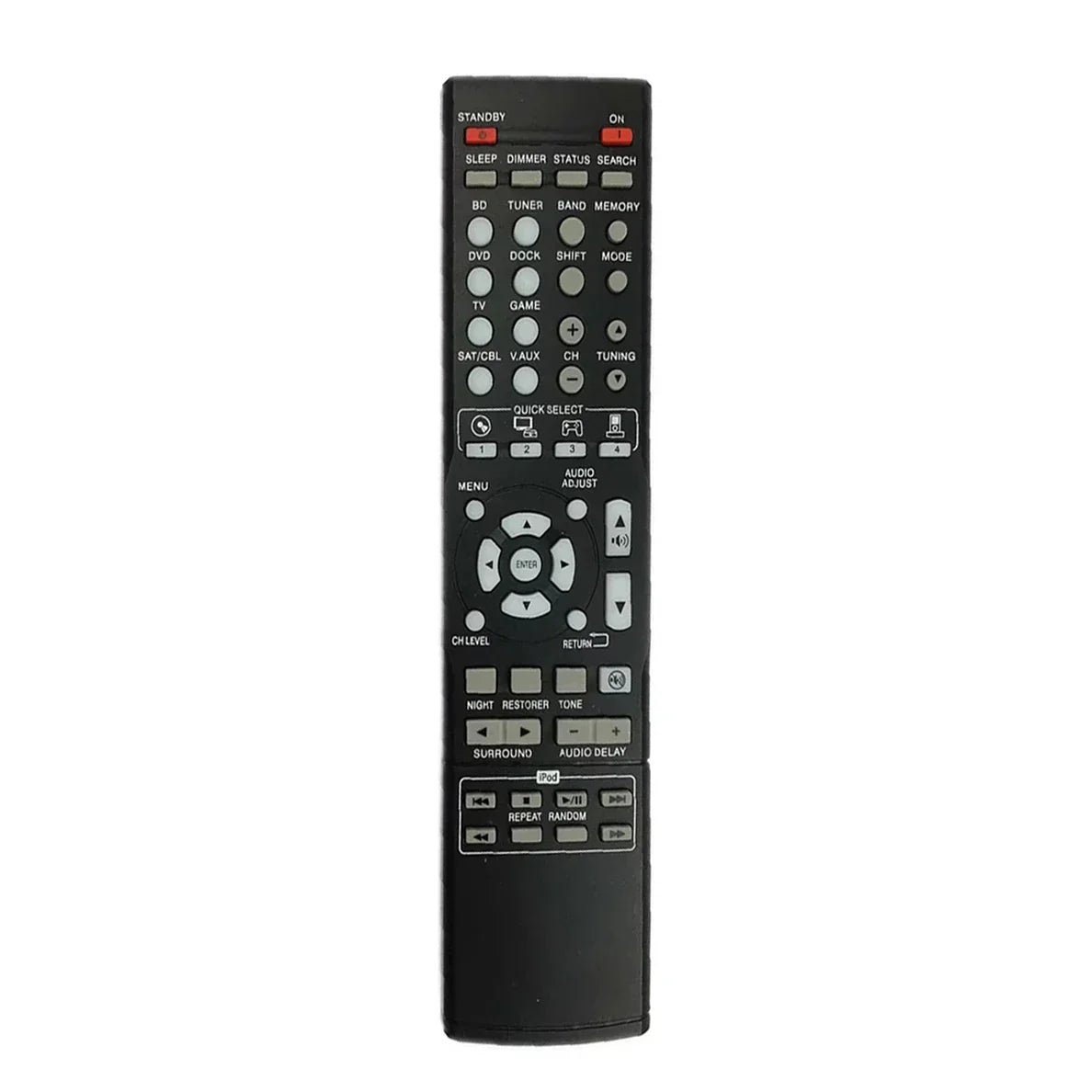 Black plastic rc-1149 rc-1158 remote control with silver and red buttons for denon avr-390 xv-5809 avr-1311 avr-1312 dht-1312b