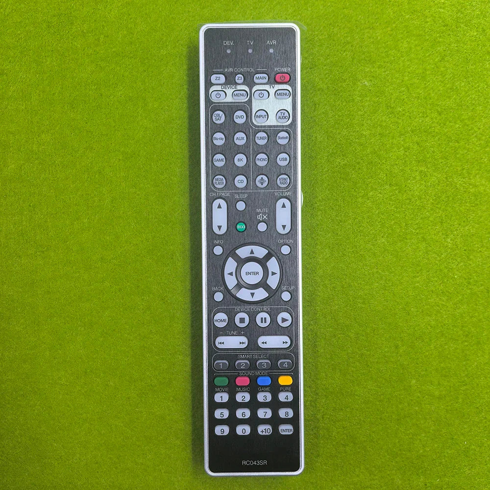 Silver and black matte remote control rc036sr rc043sr with colored buttons and directional pad for marantz sr7013 sr7012 sr7015 compatible receivers