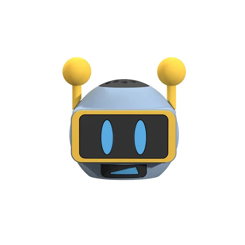 Light blue sprunki cartoon anime speaker with yellow antennae glowing eyes decorative expressive wireless soundbox music boys gift