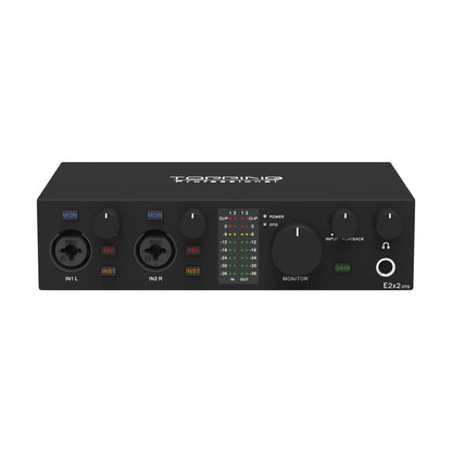 Black topping e2x2 otg professional audio interface with xlr inputs gain control spdif output expansion and headphone output